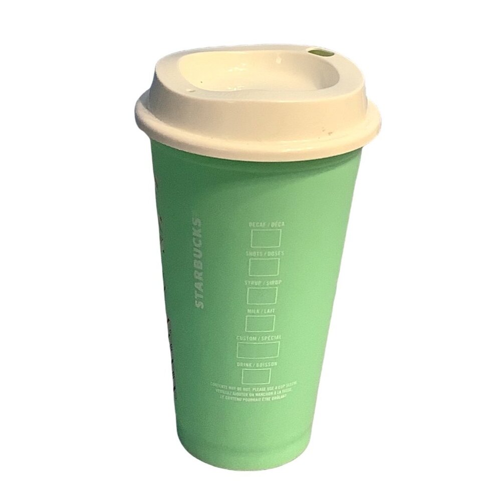 Starbucks Cup Mint Green 2013 Travel Tumbler With Lid 16oz Reusable Plastic - Picture 3 of 6